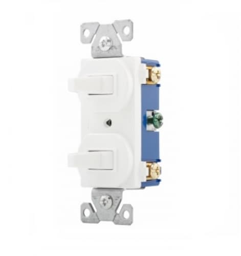 15 Amp Toggle Switches, 2 Three-Way, White