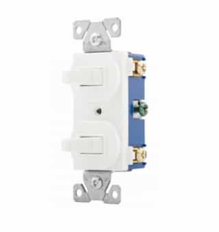 Eaton Wiring 15 Amp Toggle Switches, 2 Three-Way, White