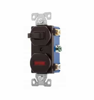 Eaton Wiring 15 Amp Pilot Light Switch, Toggle Switch & Pilot Light, Brown