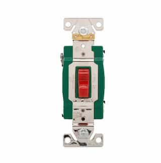 Eaton Wiring 30 Amp Toggle Switch, Industrial Grade, Red