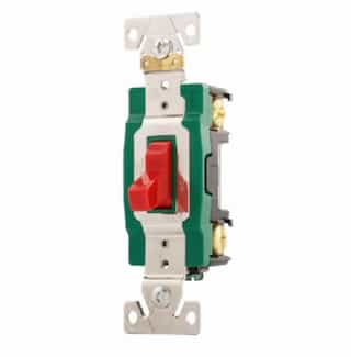 Eaton Wiring 30 Amp Toggle Switch, Single Pole, Red