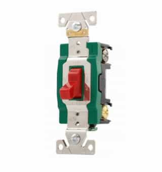 Eaton Wiring 30 Amp Toggle Switch, Industrial Grade, Red