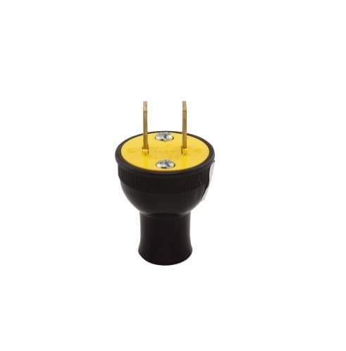 15 Amp Electric Plug, Thermoplastic, NEMA 1-15P, Black