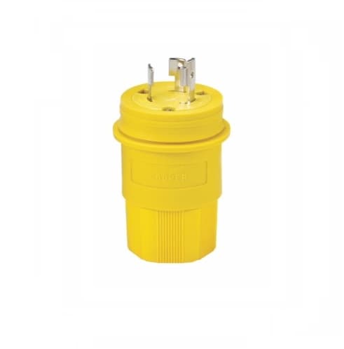 30 Amp Watertight Plug, Non-NEMA, Yellow