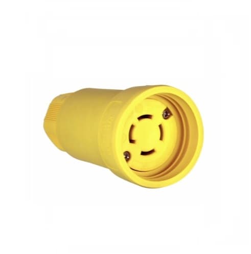 30 Amp Locking Plug, Watertight, 4-Pole, Yellow