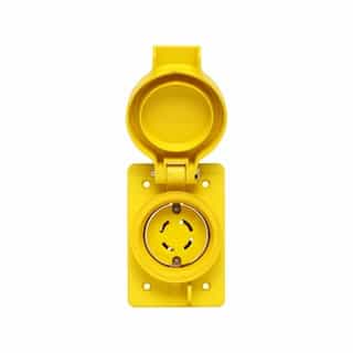 30 Amp Non-NEMA 120V/208V 30Y Watertight Locking Receptacle, Yellow