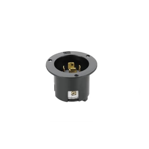 Eaton Wiring 30 Amp Flanged Inlet, 4-Pole, 4-Wire, 208V, Black
