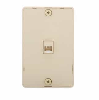 4-Conductor Phone Wall Jack, Ivory