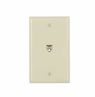 4-Conductor Phone Wall Jack, Ivory