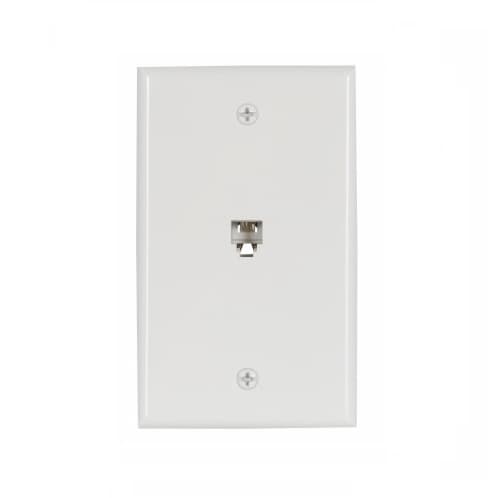 4-Conductor Phone Wall Jack, White