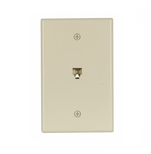 4-Conductor Phone Wall Jack, Mid-Size, Ivory
