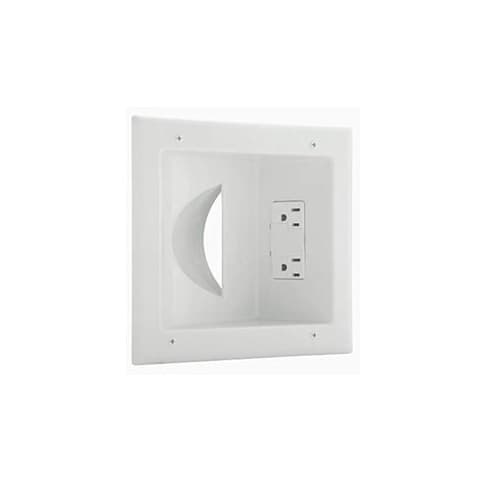 15A Multimedia Duplex Wall Plate w/ Surge Protection, 125V, White