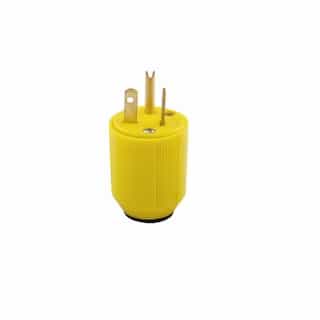 Eaton Wiring 20 Amp Straight Blade Plug, 2-Pole, 3-Wire, #18-12 AWG, 125V, Yellow