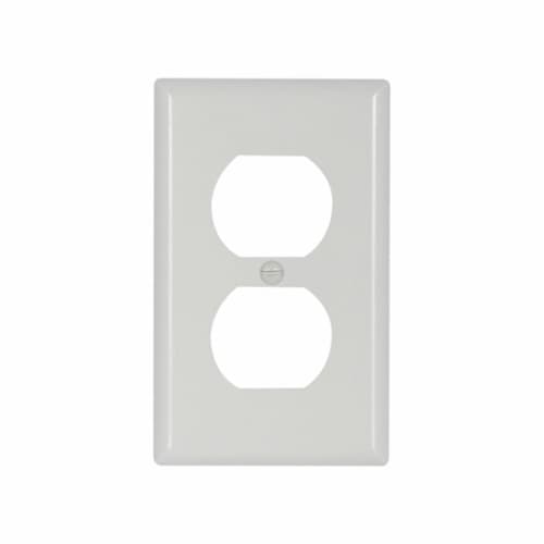 Standard Size Extra Depth Duplex Receptacle Thermoset Wallplate, White