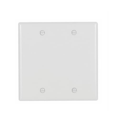Eaton Wiring 2-Gang Blank Wall Plate, Standard Size, Thermoset, White