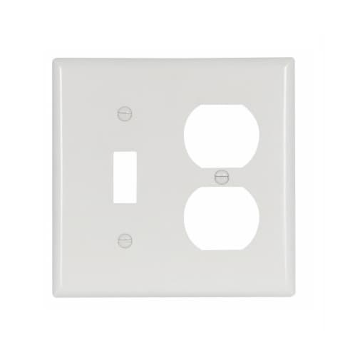 Eaton Wiring 2-Gang Combination Wall Plate, Standard Size, White