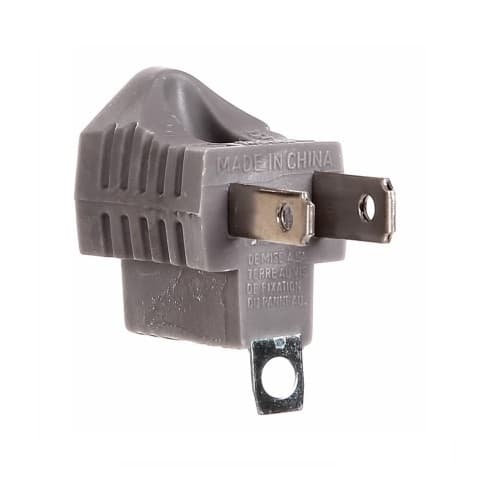 Eaton Wiring 15 Amp Grounding Adapter, Single Outlet, Grey