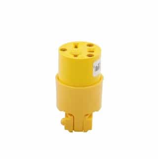 20 Amp Electrical Connector, NEMA 6-20R, Yellow