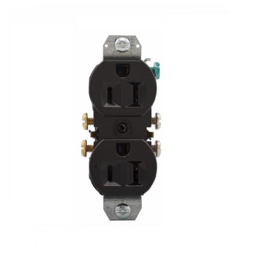 Eaton Wiring 15 Amp NEMA 5-15R 125V Duplex Receptacle Outlet w/o Ears, Black