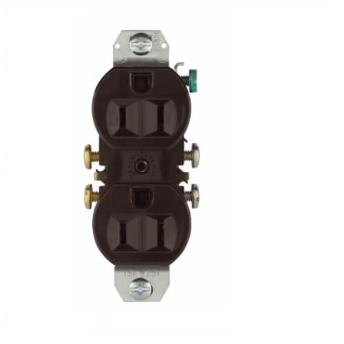 Eaton Wiring 15 Amp NEMA 5-15R 125V Duplex Receptacle Outlet w/o Ears, Brown