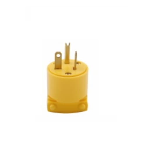 20 Amp Electrical Plug, Vinyl, Yellow