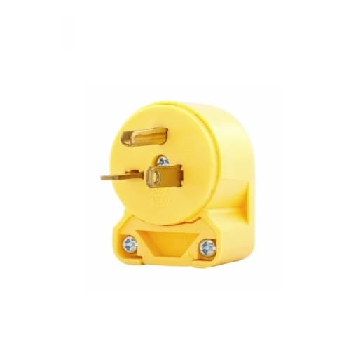 20 Amp Electrical Plug, Angled, Yellow