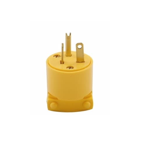20 Amp Electric Plug, NEMA 6-20P, Vinyl, Yellow