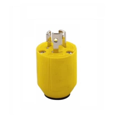 15 Amp Electric Plug, Locking, Nylon, Yellow