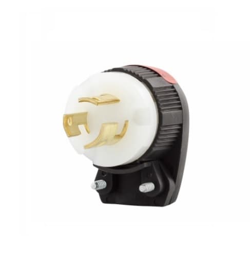 10/15 Amp Locking Plug, Industrial, Black/White