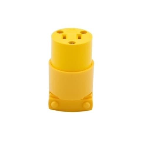 Eaton Wiring Arrow Hart Straight Blade Connector, 1-15R, 18 AWG, 15A, 125V, Yellow