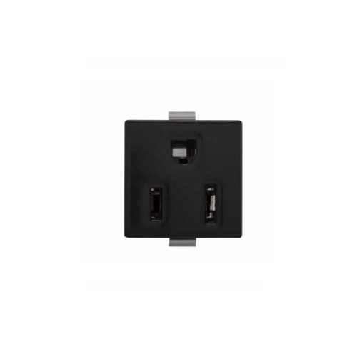 Eaton Wiring 15 Amp Snap-In Plug, Quick Connect, 2-Pole, 3-Wire, #14-12 AWG, 125V, Black