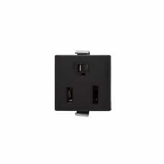 15 Amp Snap-In Plug w/ Steel Clips, 90 Degree Quick Connect, 2-Pole, 3-Wire, 125V, Black