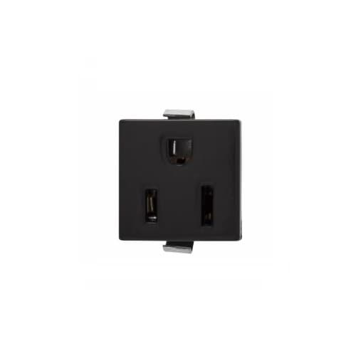 Eaton Wiring 15 Amp Snap-In Plug w/ Steel Clips, 90 Degree Quick Connect, 2-Pole, 3-Wire, 125V, Black