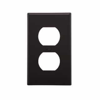 1-Gang Nylon Duplex Receptacle Wall Plate, Black