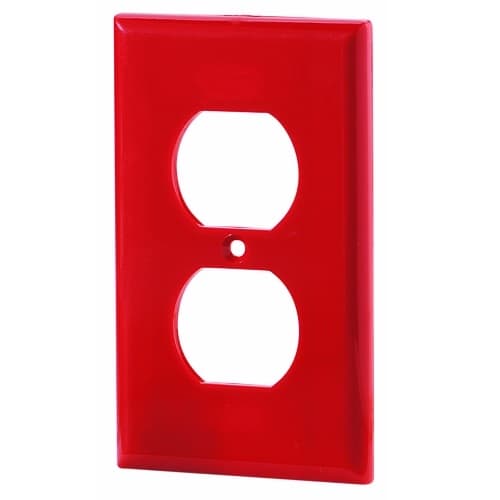 Standard Size Duplex Receptacle Nylon Wallplate, Red