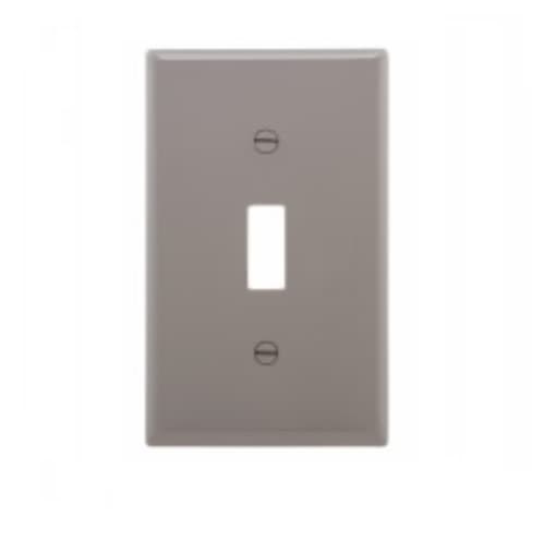 Eaton Wiring 1-Gang Toggle Switch Wall Plate, Standard, Gray
