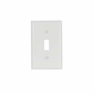 Eaton Wiring 1-Gang Toggle Switch Wall Plate, Standard, White
