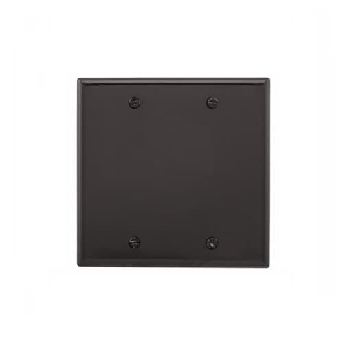 Eaton Wiring 2-Gang Blank Wall Plate, Standard, Black