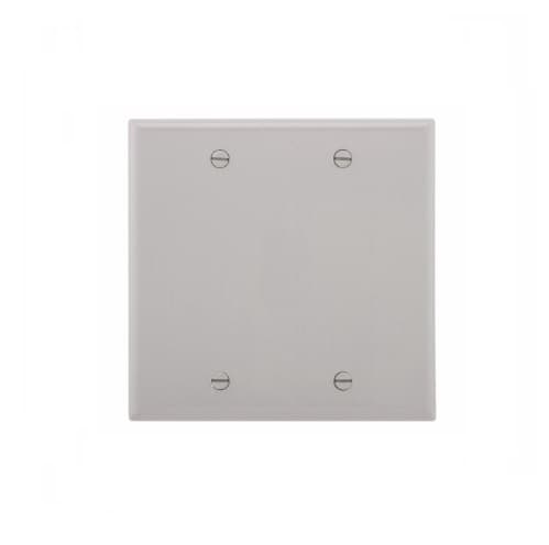 Eaton Wiring 2-Gang Blank Wall Plate, Standard, Gray