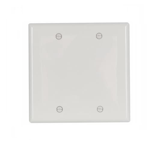Eaton Wiring 2-Gang Blank Wall Plate, Standard, White