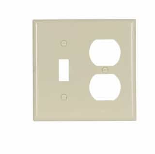 Eaton Wiring 2-Gang Toggle & Duplex Wall Plate, Standard, Ivory