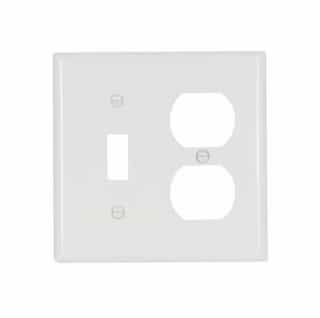 Eaton Wiring 2-Gang Toggle & Duplex Wall Plate, Standard, White