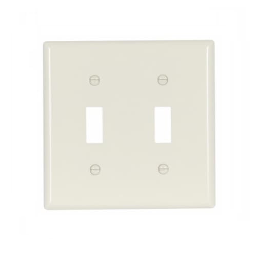 Eaton Wiring 2-Gang Double Toggle Switch Wall Plate, Standard, Almond