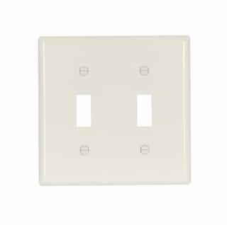 Eaton Wiring 2-Gang Double Toggle Switch Wall Plate, Standard, Almond