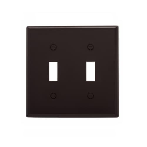 2-Gang Nylon Toggle Switch Wall Plate, Black