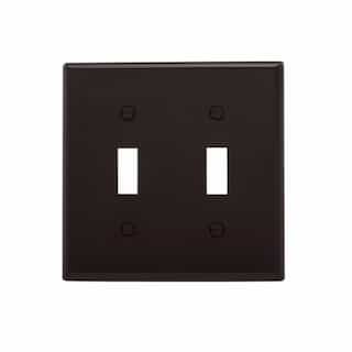Eaton Wiring 2-Gang Nylon Toggle Switch Wall Plate, Black