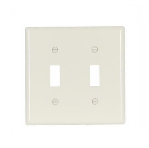 2-Gang Double Toggle Switch Wall Plate, Standard, Light Almond