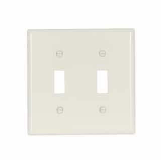 Eaton Wiring 2-Gang Double Toggle Switch Wall Plate, Standard, Light Almond