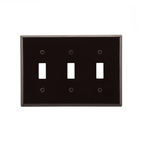 Eaton Wiring 3-Gang Toggle Switch Wall Plate, Standard, Brown