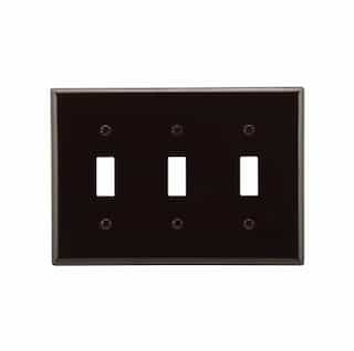 Eaton Wiring 3-Gang Toggle Switch Wall Plate, Standard, Brown